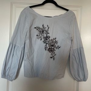 Floral Balloon Sleeve Blouse